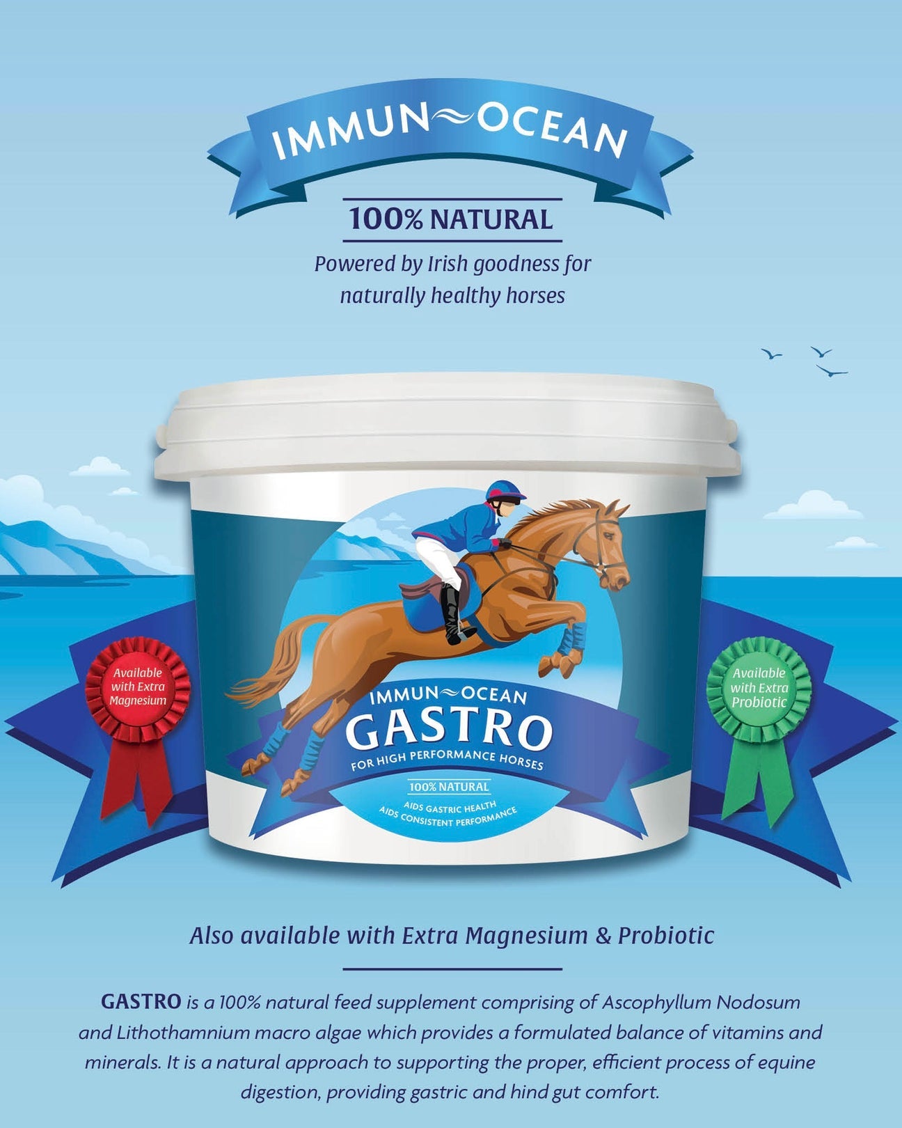 IMMUN-OCEAN GASTRO EXTRA PROBIOTIC Premium Digestive Supplement with Extra Support for Gastric Issues